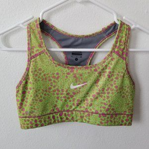 Nike Pro Sports Bra Lime Green & Pink Size Small.